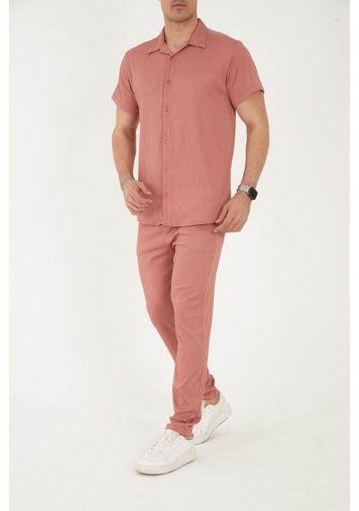Mfz Giyim Gül Kurusu Renk Ottoman Kumaş Slim Fit Erkek Pantolon - Gömlek Alt Üst Takım Mfz Giyim Gül Kurusu Renk Ottoman Kumaş Slim Fit Erkek Pantolon - Gömlek Alt Üst Takım