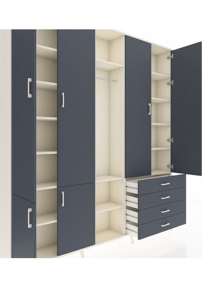Arges Dolap 14 Raflı 4 Çekmeceli Tek Askılı 220x30x243 Aytaşı-antrasit/antrasit Antrasıt/antrasıt Arges Dolap 14 Raflı 4 Çekmeceli Tek Askılı 220x30x243 Aytaşı-antrasit/antrasit Antrasıt/antrasıt