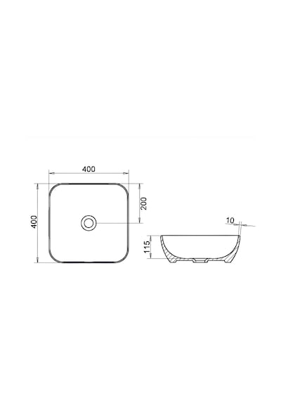 Turavit Porto PRT0708 Lavabo Çanak 40 x 40 CM