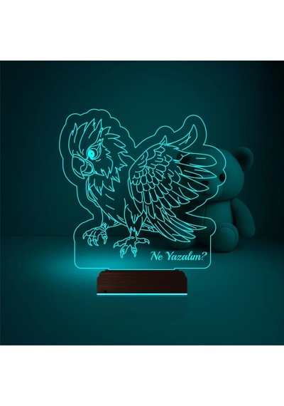 Luvivia Papağan Pet Shop Kişiye Özel 3d Lamba - Masa Gece Lambası Şeffaf