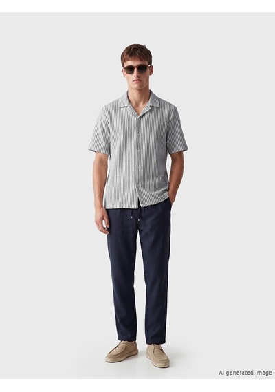 Lcw Vision Beyaz Regular Fit Desenli Erkek Gömlek