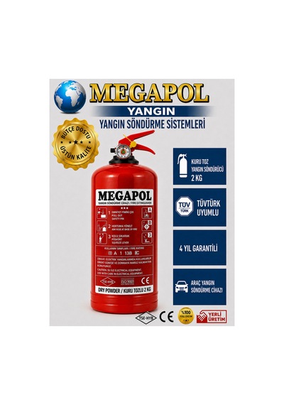 2 Kg Abc Tozlu Yangın Söndürme Cihazı, Yangın Söndürme Tüpü, Yangın Söndürücü