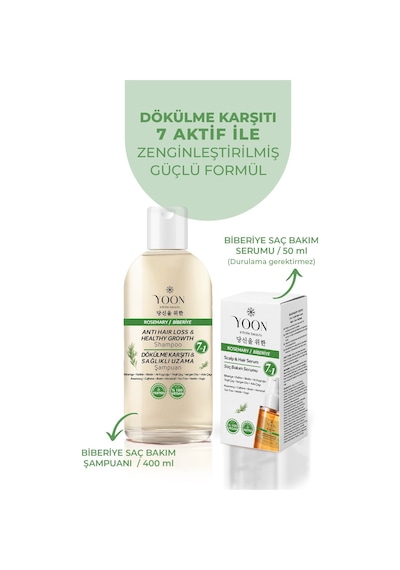 Yoon 2'li Set Saç Dökülme Karşıtı, Hızlı Saç Uzatma, Saç Serumu 50ml & Şampuan 400ml