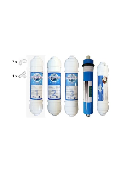 Su Arıtma Kapalı Kasa Cihaz 5li Inline Quick Filtre Seti Ve Bağlantıları
