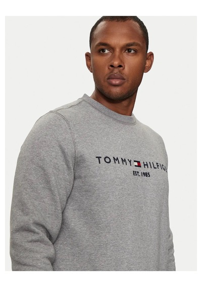 Tommy Hilfiger Erkek Sıfır Yaka Sweatshirt Gri