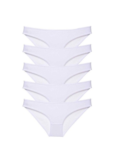 Hubrendy Beru 5 Adet Süper Eko Set Likralı Kadın Slip Külot Beyaz Çok Renkli