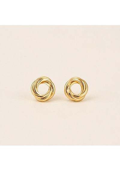 Spiral Düğüm Küpe Altın Gümüş Renk Minimal Şık Günlük Kullanım 1.