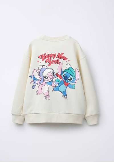 Stitch Kız Çocuk Sweatshirt St09524 Bej