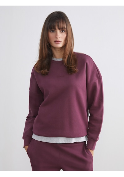 Lcw Vision Mürdüm Nakışlı Oversize Kadın Kalın Sweatshirt