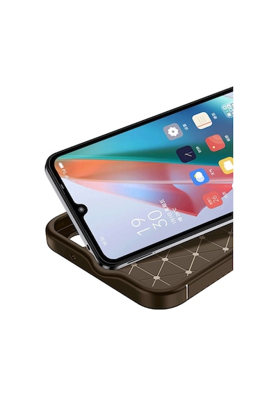 Smart 9 Kılıf Auto Focus Karbon Kapak - Kahverengi