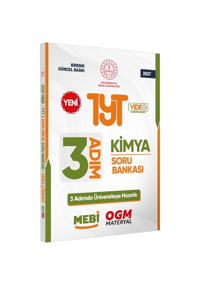 2027 TYT Mebi-ogm 3 Adım Kimya Soru Bankası Renkli A4 Boyut Video Çözümlü Baskı Ücreti