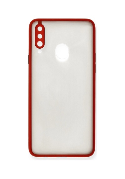 Newface - 78 - Samsung Galaxy Uyumlu A20s Kılıf Montreal Silikon Kapak - Csmo-tex - - Kırmızı