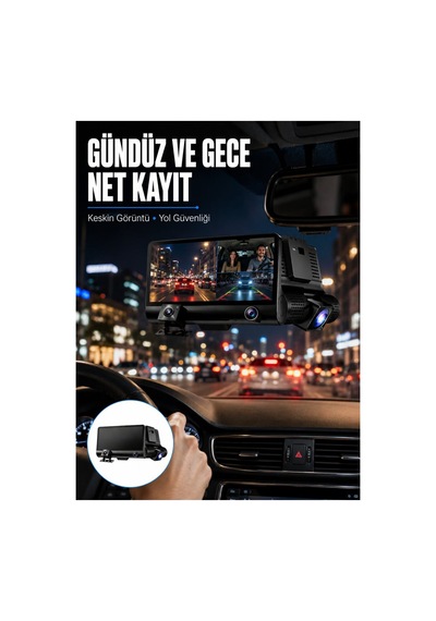 Çift Lens Araç Güvenlik Kamerası G Sensörlü Full Hd Yeni Nesil - Hs08377755-1109