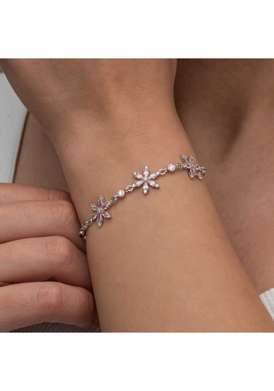 Casera's Gümüş Pembe Lotus Çiçeği Kadın Bileklik Csr2185825 Gümüş