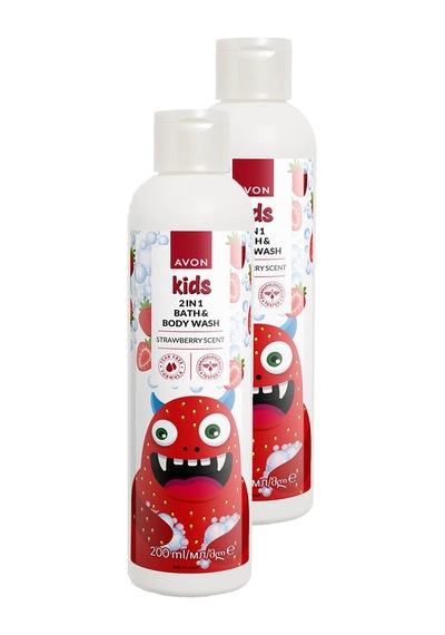 Avon Kids 2'si 1 Arada Çilek Kokulu Banyo ve Duş Jeli 2 x 200 ML