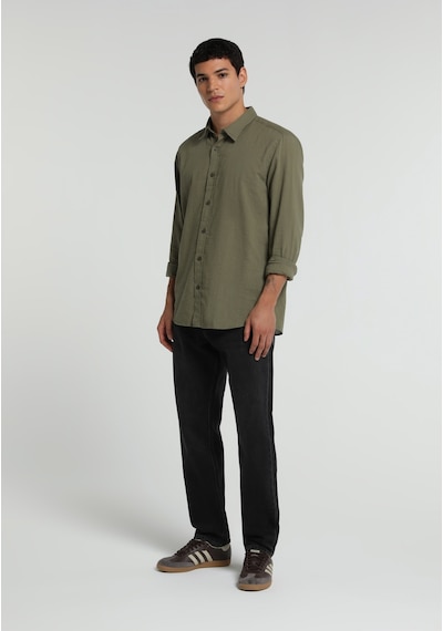 Colin's Colins Regular Fit Shirt Neck Düz Erkek Yeşil Uzun Kol Gömlek Cl1082053 Q1.v1 Sag Çok Renkli
