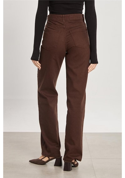 Barrels And Oıl Kadın Wide Leg Gabardin Pantolon - Kahve Kahve