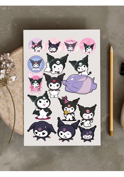 Sanrio Kuromi Anime Tasarım Stickers Çıkartma Pytkstk175