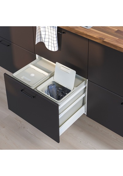 Ikea Hållbar Çöp Ayırma Çözümü 44 Lt 3 Parça Beyaz - Açık Gri