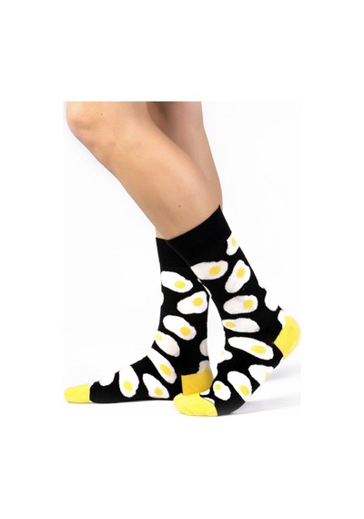 Ozzy Socks Egg Desenli Çorap Siyah