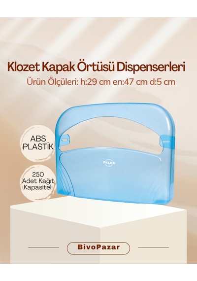 Klozet Kapak Örtüsü Dispenseri Mavi - Şeffaf