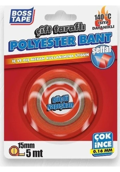 Boss Tape Yeni Çok Güçlü Polyester Çift Taraflı Bant 140 Der Bt-01038 Diğer