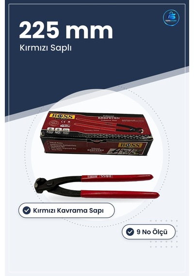 Kerpeten 9 No 225 Mm Kavrama Ve Kesme Manuel El Aleti Kırmızı Sap