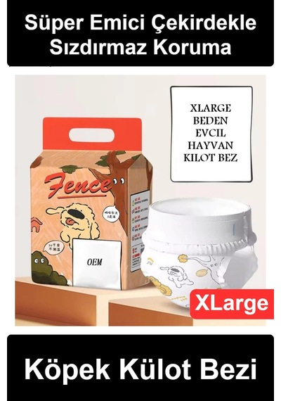 Köpekkülotbezi Xlarge Beden Evcil Hayvan Kilot Bez Ultra Emici Hızlı Kuruyan Sızdırmaz Koruma Cırt