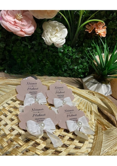 Uv Baskı Pleksi Magnet Söz, Nişan, Nikah, Düğün, Kına 10 Adet Gri