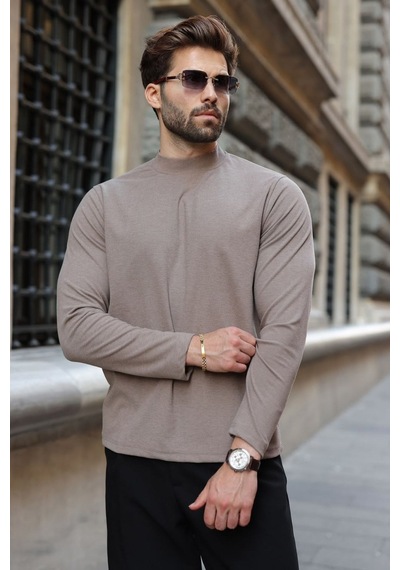 Madmext Vizon Yarım Balıkçı Yaka Slim Fit Erkek Sweatshirt E7202