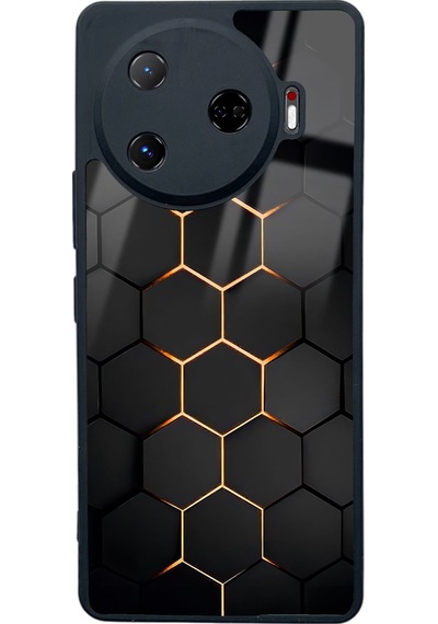 Tecno Camon 30 Pro Yellow Carbon Tasarımlı Glossy Telefon Kılıfı Çok Renkli