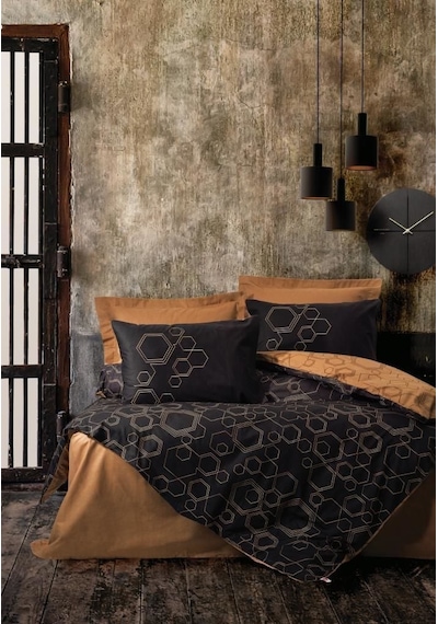 Cotton Box Dark Çift Kişilik Nevresim Takımı Dawn Bakır Çok Renkli