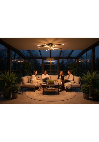 Nova 8 Gold Led Tavan Avize Kumandalı Dim Edilebilir Aşağı Işık Sarı Işık