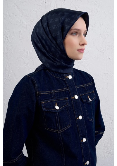 Armine Nostalji Serisi Sura İpek Eşarp 9412ds 9412ds-01 03-lacivert