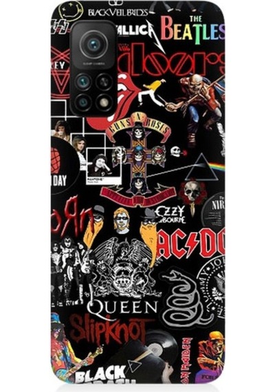 Xiaomi Mi 10t Uyumlu Metal Müzik Grup Sembolleri Desenli Silikon Kılıf