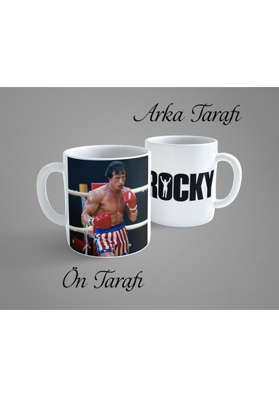 Rocky 2 Porselen Kupa Bardak Beyaz
