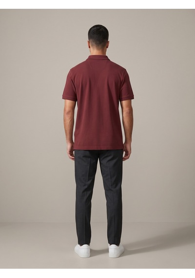 Maccali Erkek Bordo Yazlık Basic Polo Yaka Tişört