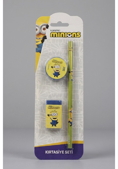 X Dekomus , Lisanslı Minions 3'lü Kırtasiye Seti Kurşun Kalem,silgi Ve Kalemtraş Diğer