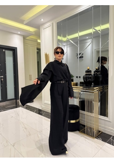Veraura Lifestyle Kadın Uzun Kollu Şal Detaylı Bluz Ve Pantolon Ikili Takım Kemer Dahil Değil Siyah Veraura Lifestyle Kadın Uzun Kollu Şal Detaylı Bluz Ve Pantolon Ikili Takım Kemer Dahil Değil Siyah
