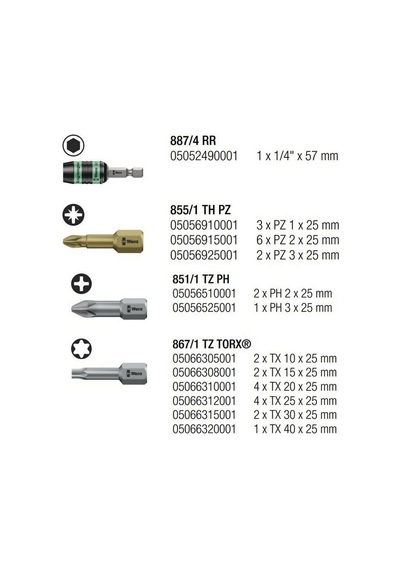 Wera Bit-Check 30 Ahşap 1 Bits Seti 05057433001
