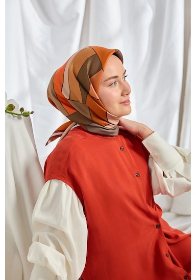 Silk Home %100 Twill İpek Eşarp S543 Kiremit