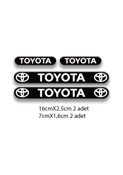Otomobil Stıcker Seti Toyota 3d Damla 4'lü 2 Nötr