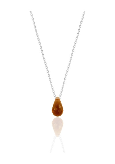 Gümüş Rodyumlu Zultanit Taşlı Drop Kesim Renk Değiştiren Kolye Barcode Gümüş - Rose Gold