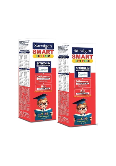 Kids Sıvı Form - Sitikolin Dha Omega 3 Norveç Balık Yağı Ve B12 - 150 Ml - 2 Adet