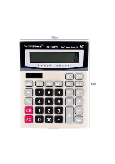Buffer 12 Haneli Geniş Lcd Ekran, Pilli Büyük Düğmeli Hesap Makinesi-9017956541359