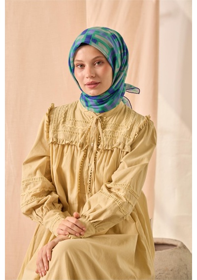 Silk Home Soft Eşarp 73096-22 Yeşil, Lila, Mor, Gri