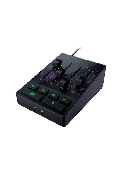 Razer Audio Mixer - Xlr, 3,5 Mm Ve Optik Girişe Sahip Usb Ses Arabirimi - Sessiz Düğmeli 4 Kanallı Arabirim - Tak Ve
