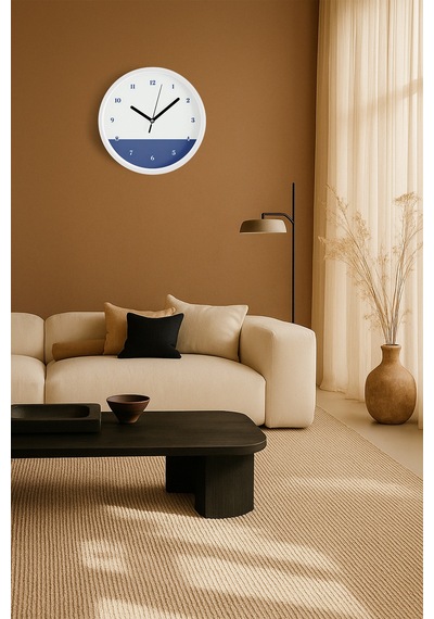 Soyut - Geometrik Temalı Modern Duvar Saati - 42cm - Önü Camlı Beyaz Kasa - Sessiz Mekanizma-jh0331 Beyaz
