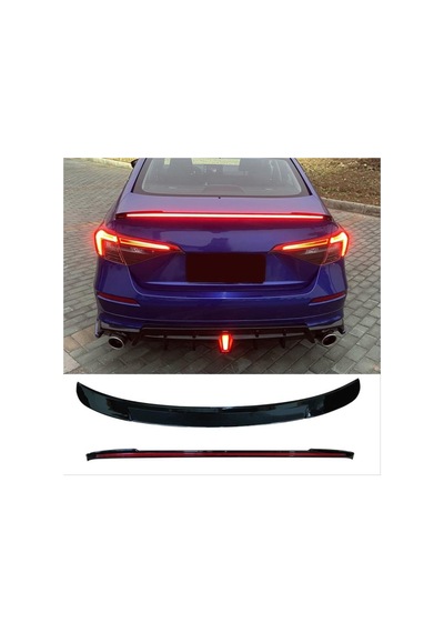 Cıvıc Fe1 2022 Içın Uyumlu Led Spoıler Parlak Sıyah