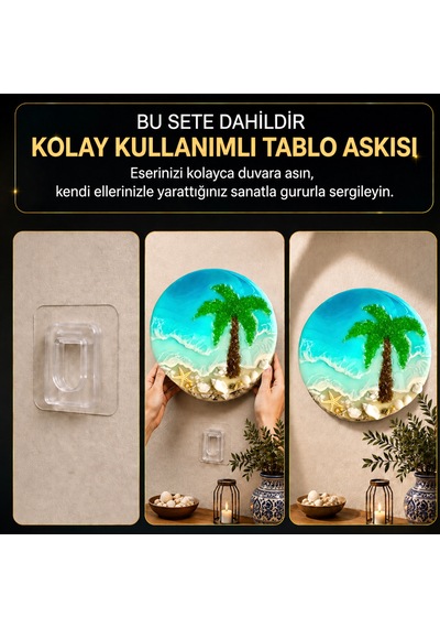 Epoksi Reçine Seti Palmiye , Tropik Deniz Temalı Sanat Ve Hobi Seti, Video Eğitim Dahil, Premium Hediye Kutulu, Epoksi Başlangıç Seti 00008